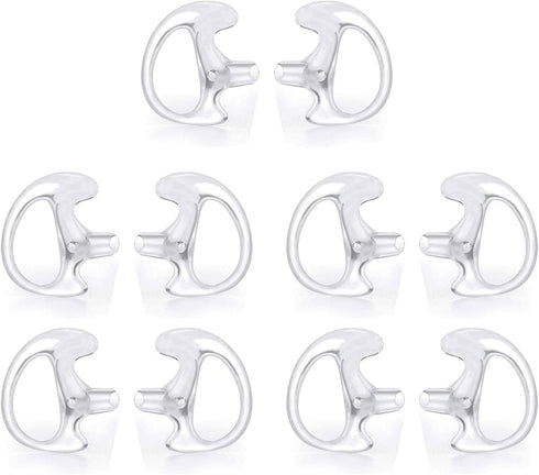 Walkie Talkie Acoustic Tube Earpiece Replacement Earmold Earpiece Earbud Earplug, Soft Silicone (Pair of 5)