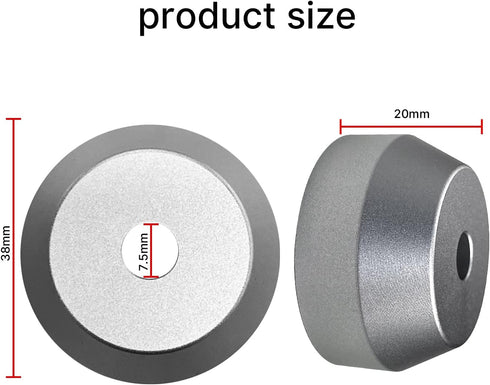 45 RPM Record Adapter Solid Aluminum 7 Inch Vinyl Record Dome 45 Adapter for Turntables Silver