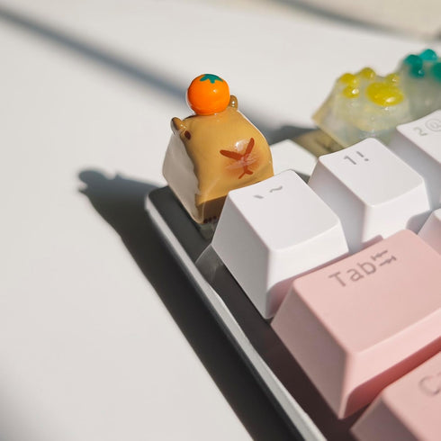 Cartoon Capybara Keycap, Custom 3D Handmade Clay Artisan ESC Keycap, Cute Replacement Key Caps for Cherry MX Mechanical