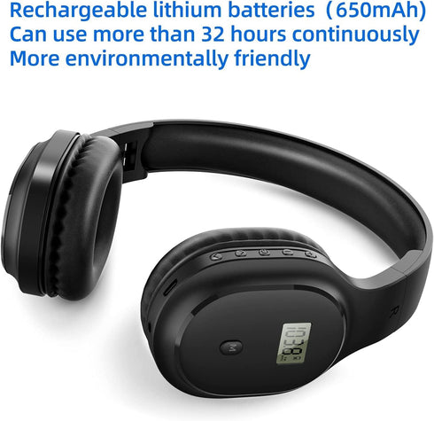 Rechargeable and Portable Personal FM Radio Headphones with Best Reception, Walkman Wireless Headset FM Radio Ear Muffs for Jogging, Mowing, Cycling, Meeting FM Receiver