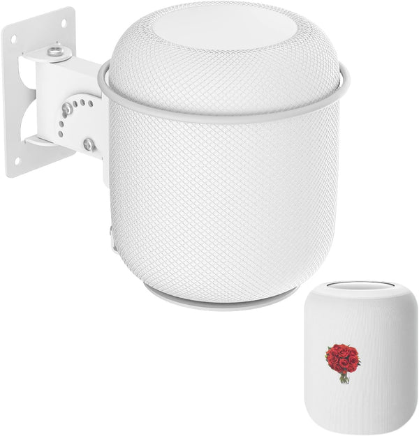 Speaker Wall Mount for HomePod 1st Gen - Adjustable Swivel & Tilt Heavy Duty Mount with Hardware Kit, White