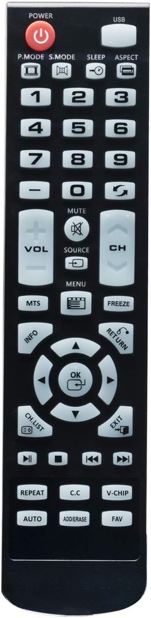 WS-1688 Remote Control for Westinghouse TV Models WD24HAB101, WD24HN1108, WD24HB6101, WD40HB6106, WD32HD1120-C,