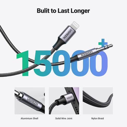 UGREEN 3.3FT Aux Cord for iPhone: MFi Certified Lightning to 3.5mm Audio Jack, compatible with iPhone 14 Pro