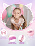 Shop SIMJAR Cat Ear Kids Headphones (Pink) with Microphone, Volume Limiter 85/94dB, Foldable for School & Travel.