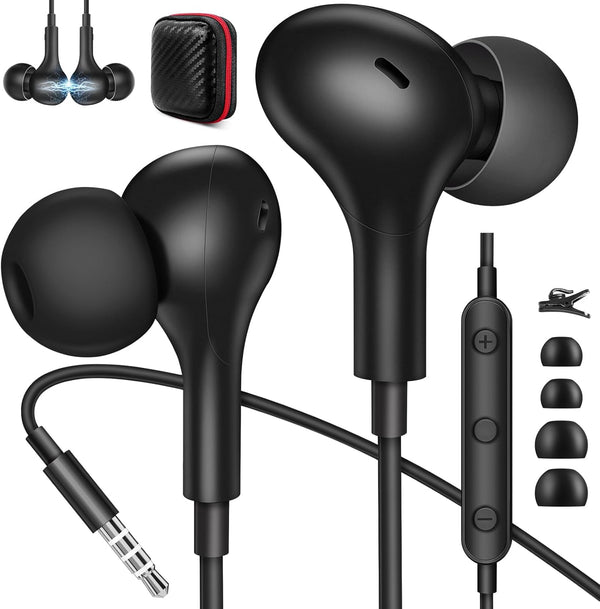 Wired Earbuds with Microphone, Noise Canceling 3.5mm Headphones for School Students, In-Ear Headset for iPhone,