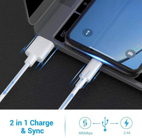 MFi Certified Lightning Cable 3-Pack - 3FT iPhone Charger for iPhone 14, 13, 12, SE, 11, Xs Max, iPad Pro - White