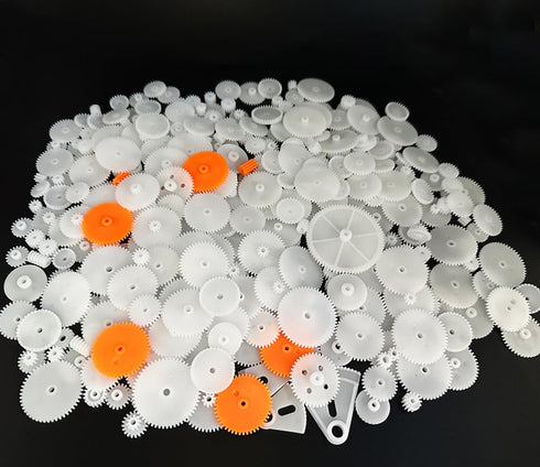 URIMPAVIDO 330PCS 0.5 (330) White Plastic Gears Module Gears for DC Motor DIY Model Toys RC Car Robot Gear Replacement