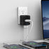 Universal Travel Power Adapter with High Speed 2.4A USB, 3.0A Type-C, Worldwide AC Outlet Plugs, Black