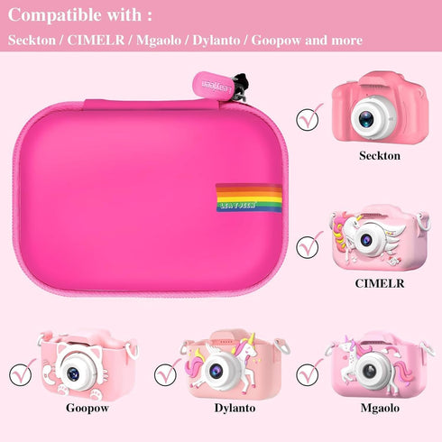 Leayjeen Kids Camera Case for Seckton/GKTZ/OZMI/PROGRACE/Dylanto/Rindol/VATENIC/Nine Cube and More (Case Only)