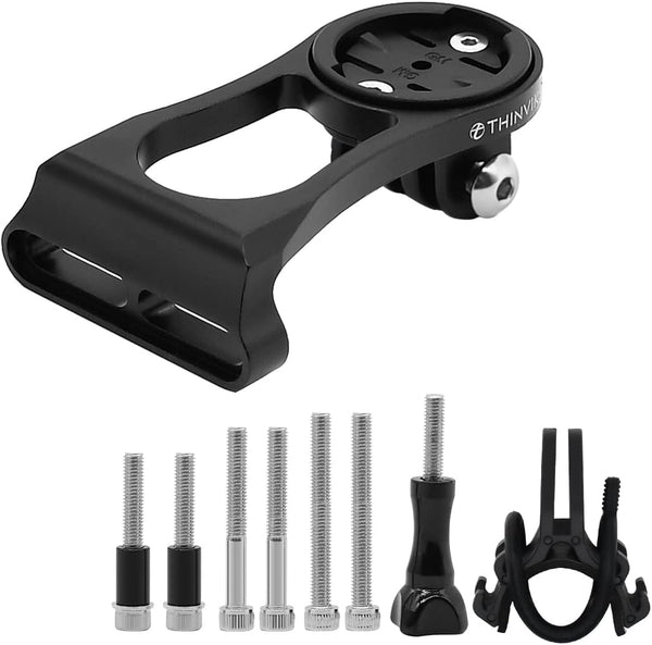 Thinvik Bike Computer Mount for Garmin Edge, Gopro Combo Mount, Compatible with All Garmin Series GPS - CNC Aluminum