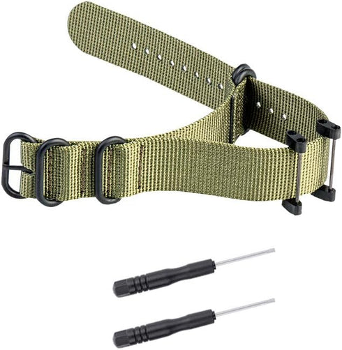 Watch Bands Compatible with Suunto Core, Military Woven Nylon Replacement Wrist Straps with Black Metal Buckle
