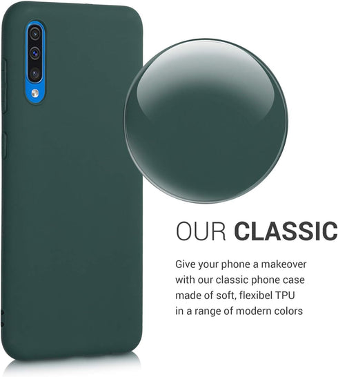 kwmobile Soft Slim Protective TPU Silicone Cover for Samsung Galaxy A50, Moss Green