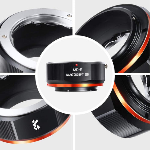 K&F Concept MD to NEX Lens Mount Adapter for Minolta MD MC Lens to NEX E Mount Cameras for Sony A6000 A6400