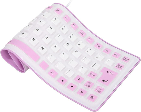 Silicone Foldable Flexible USB Wired Gaming Keyboard, 85 Keys, Waterproof, Dustproof, Roll-up Design for PC
