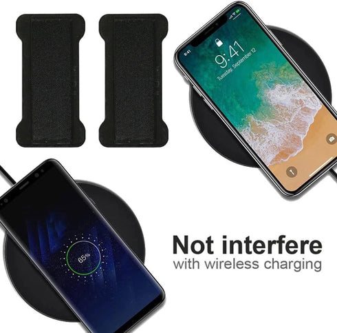 Cell Phone Finger Grip Strap Holder, Slim Finger Loop Selfie Grip for Most Smartphones - 3 Pack (Black)