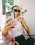 Wildflower Cases Puppy Party Case for Apple iPhone 13 Pro | Trendy Blue, Dogs, White, Protective Black Bumper, 4ft Drop