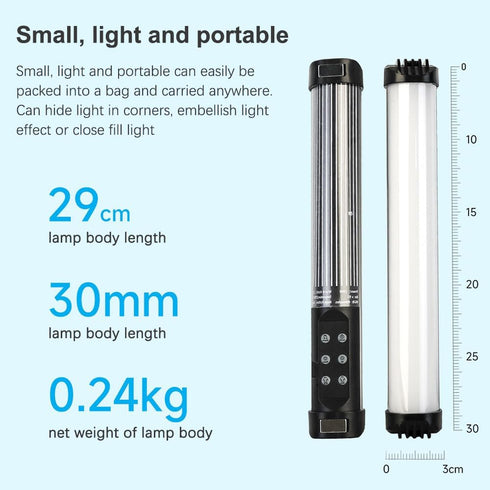 RGB Handheld Photography Lamp, Dimmable LED Light Portable Vlog Light with 2000mAh Battery, Adjustable Music Rhythm