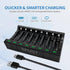 SPMST 5V 2A 8-Slot 1.5V AA/AAA Battery Charger: A Type-C Fast Charger with LED Indicators for Lithium AA/AAA Batteries