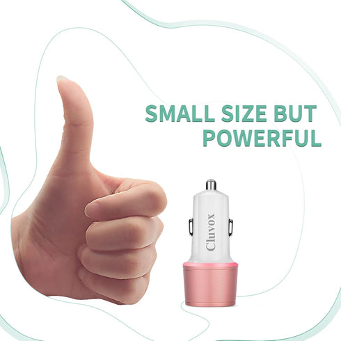 Dual USB Car Charger Adapter - Cluvox 20W Fast Charge Compatible for iPhone 15 Pro Max/Plus/14/13/12 and More