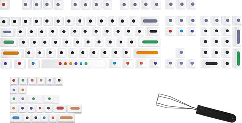 MOLGRIA Keycaps, GMK Dots White 129 Set for 60/65/80/100 Percent Keyboard, Custom PBT Cherry Profile KeyCaps for