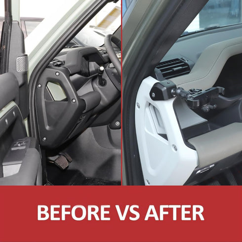 Aluminum Alloy Dashboard Side Mobile Phone Holder Trim for Land Rover Defender 90 110 130 2020-2024 (Style B, Left)