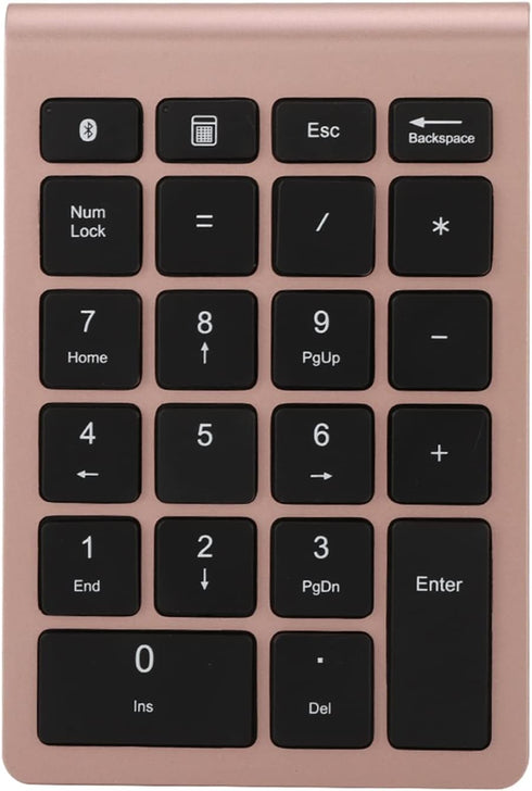 22 Keys Numeric Keypad, Portable Wireless Mini Keyboard Compatible with Bluetooth 5.0 for Laptop/Desktop (Rose Gold)