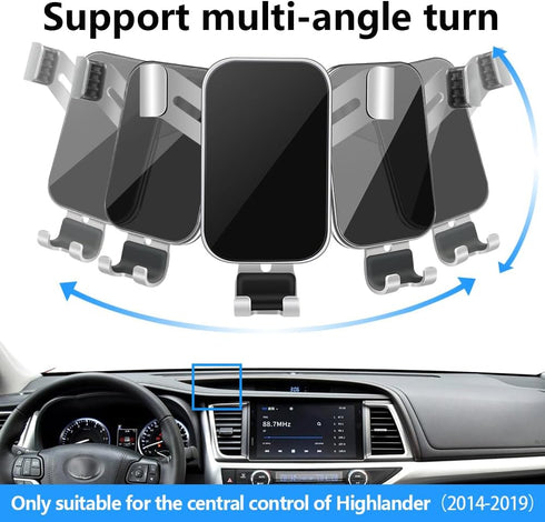 LUNQIN 2014 2015 2016 2017 2018 2019 Car Phone Holder for Toyota Highlander Auto Accessories Best Cell Phones Mount