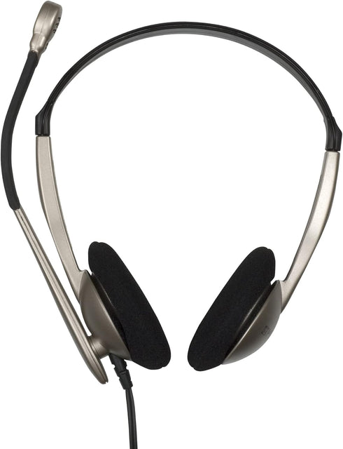 Koss CS100 USB Double Sided On-Ear Headset with Boom Microphone, Lightweight Design, Black and Beige