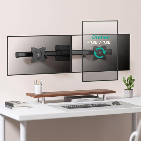 WALI Dual Monitor Wall Mount, Single to Double Bracket Adapter for 2 Screens up to 27 inch (012ARM)