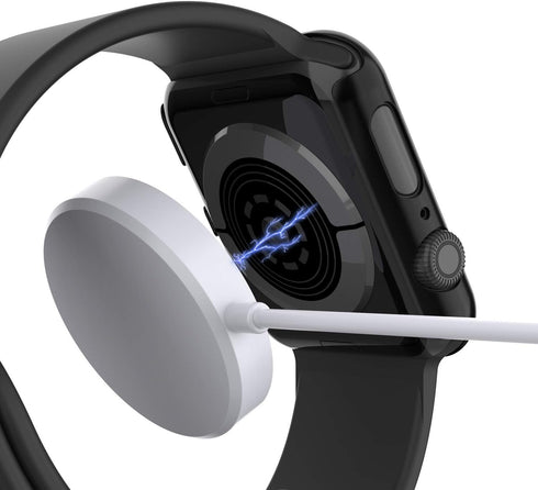 Punkcase Bumper Case for Apple Watch 44mm with Built-in Screen Protector | 9H Tempered Glass Cover | Ultra Slim Design