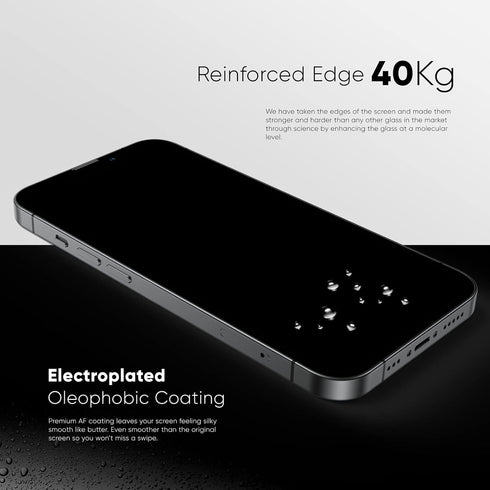 FLOLAB ONETIME PRO Privacy Screen Protector for iPhone 15 Pro, Anti-Reflective, 3D Edge-to-Edge, Easy Install
