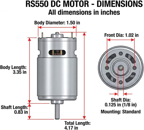 12V 18V 20V 24V 2PCS (12VRS550 40000RPM) JRRXM Pair of Fast Drive Motor High Speed Engine for Kid's Power Wheels Ride