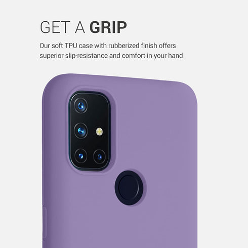 kwmobile TPU Silicone Case for OnePlus Nord N10 5G - Soft Finish, Violet Purple