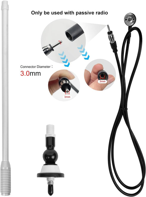 Herdio 10-Mile Flexible Waterproof Marine Antenna for Boats and ATVs