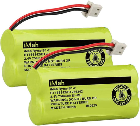 iMah Ryme B1-2 BT166342/BT266342 2.4V 750mAh Ni-MH Battery Pack Replacement for VTech Baby