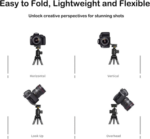 VEETALEE 1/4" 3/8" Foldable Camera L Bracket,Tripod Quick Release Plate, Aluminum Vertical Horizontal Switching Mount