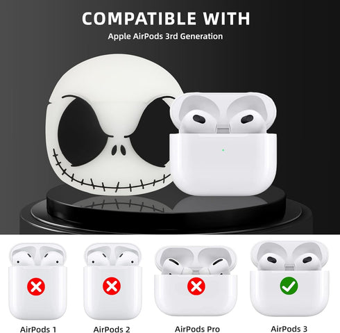 AirPods 3rd Generation Case Cover with Cleaner Kit, Glow in The Dark Funny Case for Airpod 3 Charging Case, Cute 3D
