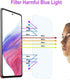 3 Pack Anti Blue Light Tempered Glass Screen Protector Compatible with Samsung Galaxy A53/A52/A51, 9H Hardness HD Film