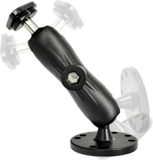 VAUBORTTI 1-Inch Aluminum Ball Mount with Diamond and Round Base, AMPS Hole Pattern for Car Boat Dash Mounting