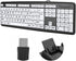Black USB Wired Computer Keyboard, Low Vision Keyboard with White Large Print Keys