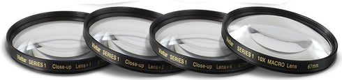 67mm Close-Up Filter Set (+1, 2, 4 and +10 Diopters) Magnification Kit for Nikon CoolPix P900, P950 Digital Camera