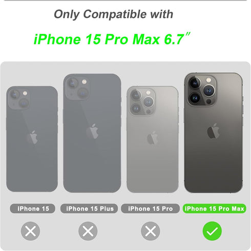 siduater Strap Holder Case for 6.7" iPhone 15 Pro Max with Kickstand, Shockproof Translucent PC Back Cover + Soft TPU Bumper with Adjustable Hand Grip Loop for iPhone 15 Pro Max 6.7 Inch, HD Clear