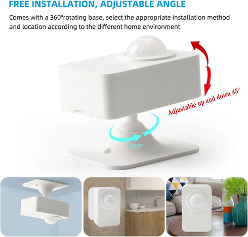 Smart Wi-Fi Motion Sensor, Wireless PIR Motion Detector with App Notification Alert for Home Security