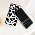 Abbery iPhone 13 Mini Case, Cow Print Clear Design, Cute Durable Silicone TPU Shockproof Protective Cover for Women