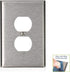 Leviton 1-Gang Wallplate, Duplex, Oversized, Magnetic Stainless Steel, 84103
