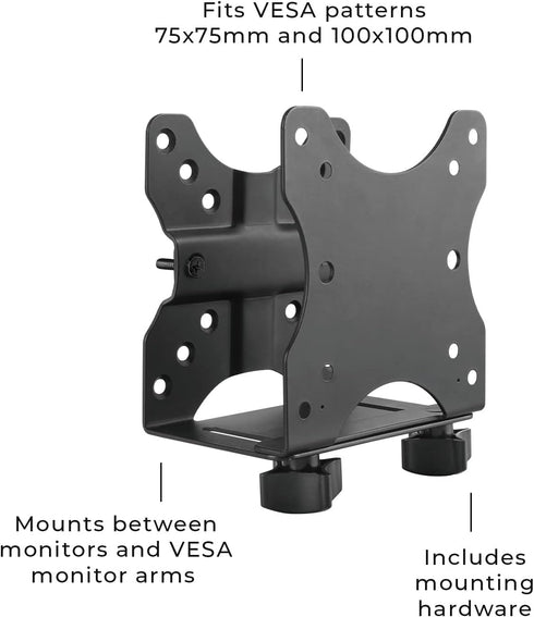 HumanCentric Thin Client Mount Bracket for Mini PC or Computer, VESA Monitor Arm, Pole, Under Desk, or Surface