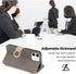 Asuwish iPhone 12 Pro Wallet Case: Gray Flip Cover with Screen Protector, Card Holder, Strap & Stand for Women & Girls.