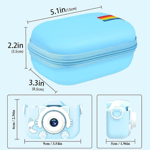 Leayjeen Kids Camera Case Compatible with Goopow/SGAINUL/Gofunly/ArtCWK and More Video Digital Camera Gift - Case for Toy Action Camera and Accessories(Case Only)