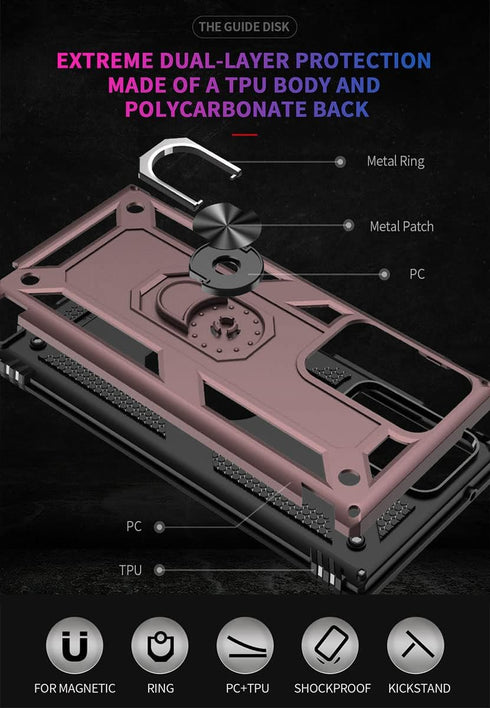 ADDIT for Note 20 Ultra Case - Military-Grade with Stand & Car Mount for Samsung Galaxy Note 20 Ultra 5G, Rose Gold