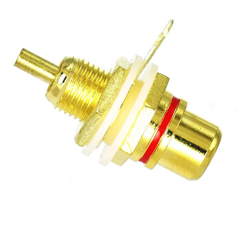 RCA Panel Mount Chassis Socket Plug Jack Gold Plated Female Connector Red Black - (30 Pcs)